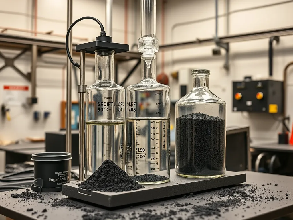 Laboratory setup for determining maximum specific gravity of asphalt mixtures as per AASHTO T209 standard.
