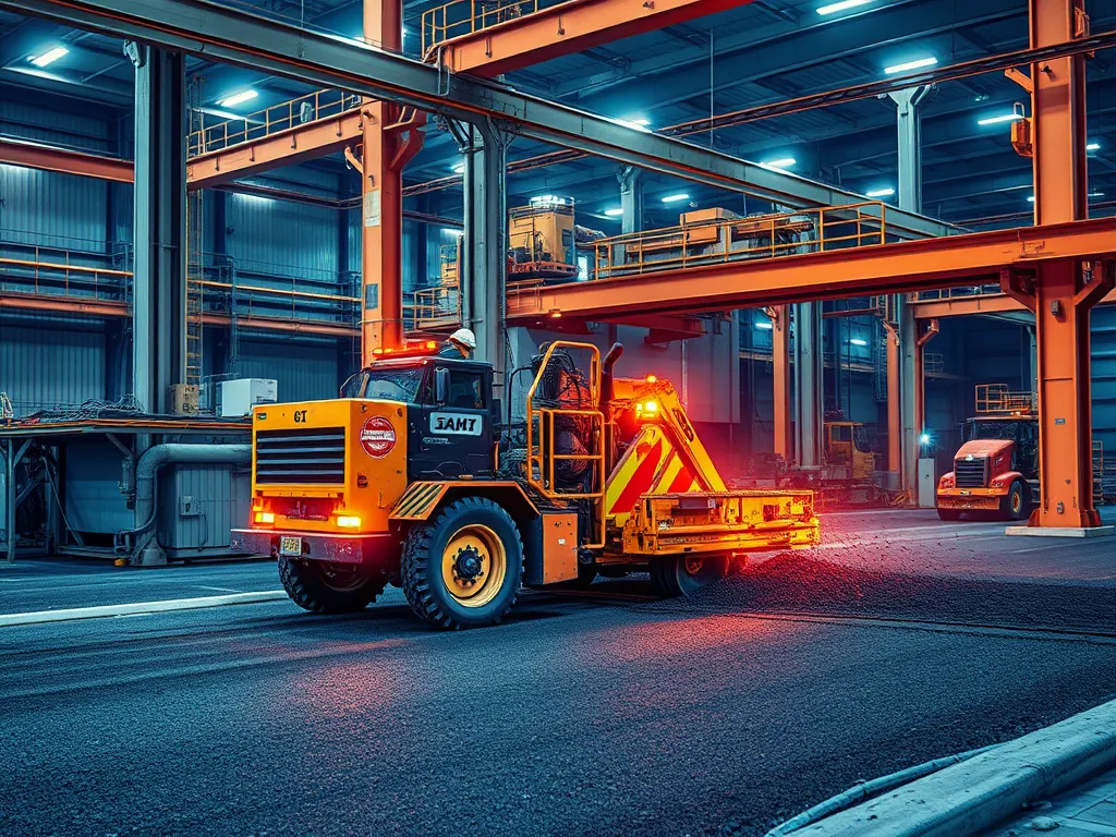 A paver machine adjusting settings for different asphalt mixes in a construction area.