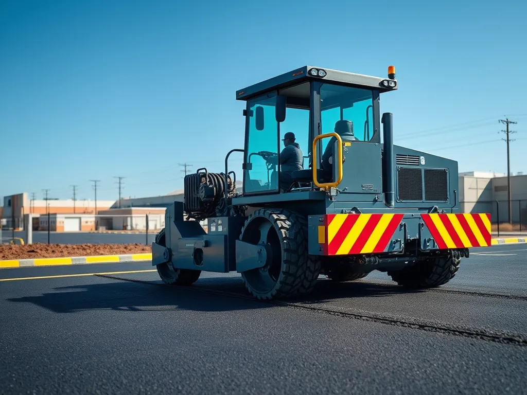 Heavy machinery used in advanced engineering solutions for asphalt applications.