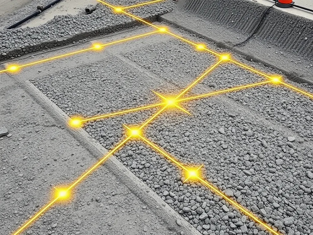 Innovative engineering solutions for asphalt applications with highlighted pathways.