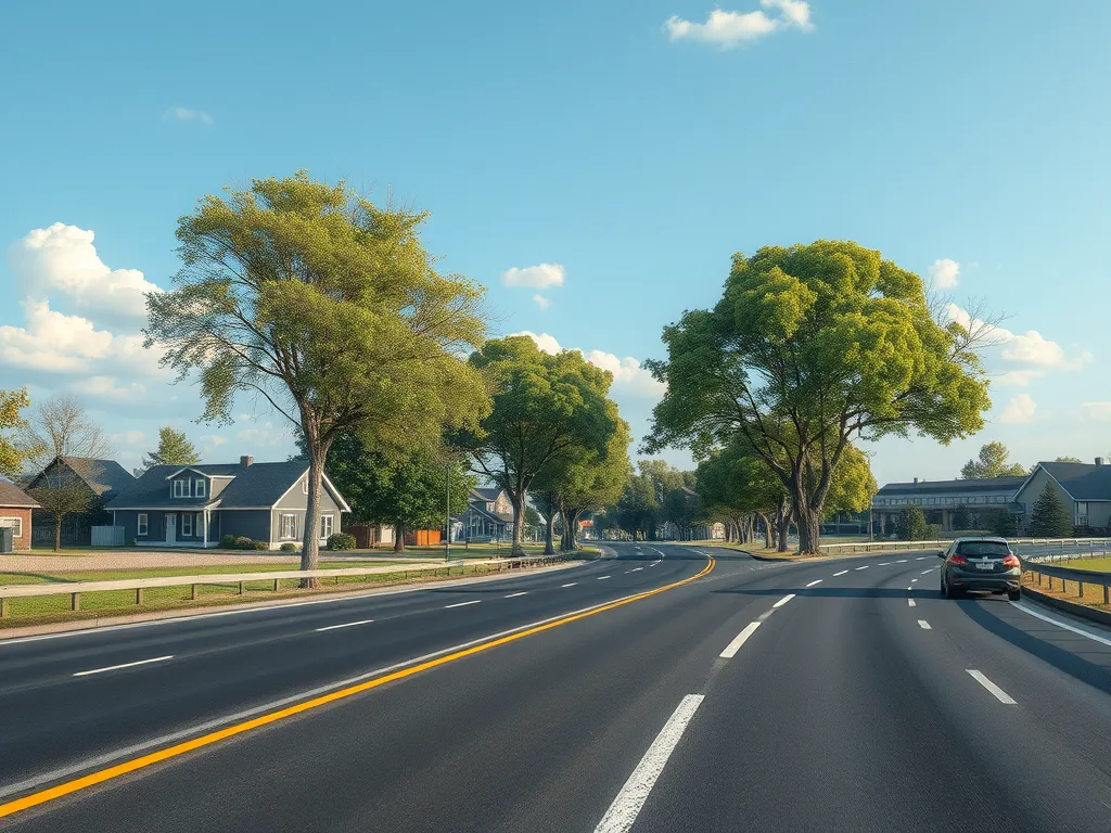 A smooth, well-maintained road showcasing the benefits of advanced asphalt technology