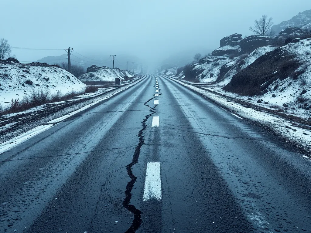 Cracked asphalt road illustrating the need for advanced asphalt testing techniques