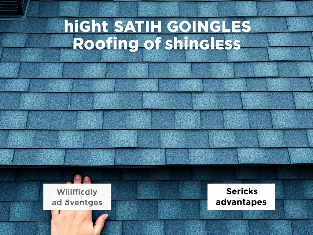 Close-up view of asphalt shingles highlighting their installation advantages and durability.