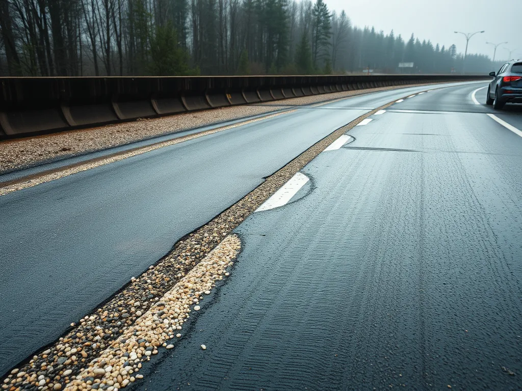 Image showing asphalt road surface highlighting the impact of aggregate on durability.
