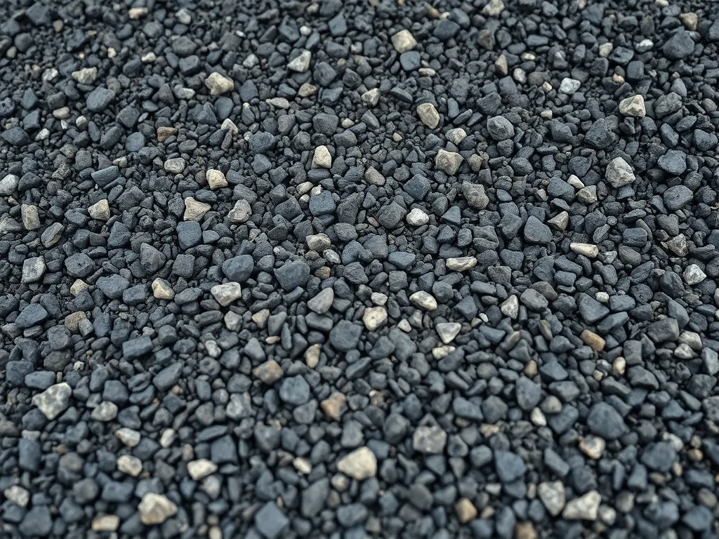 Close-up view of various sizes of aggregate stones related to quality control measures in aggregate production.