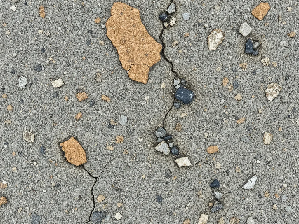 Close-up of various aggregates in concrete for testing quality
