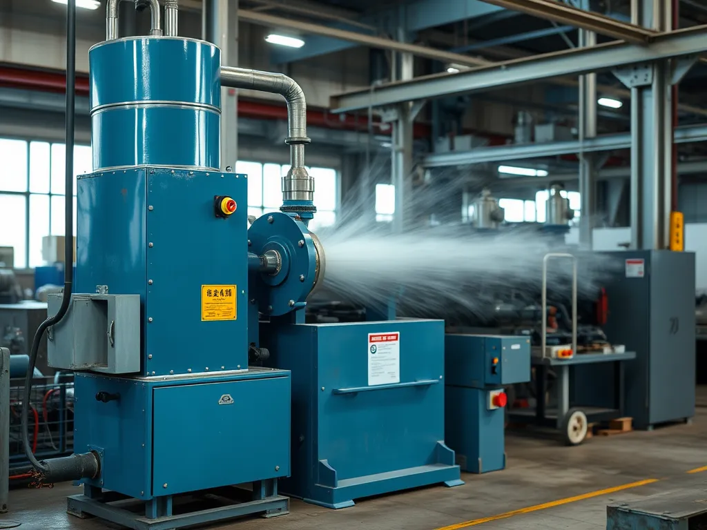 Industrial air blowing machine used in the air-blowing process for optimal efficiency.