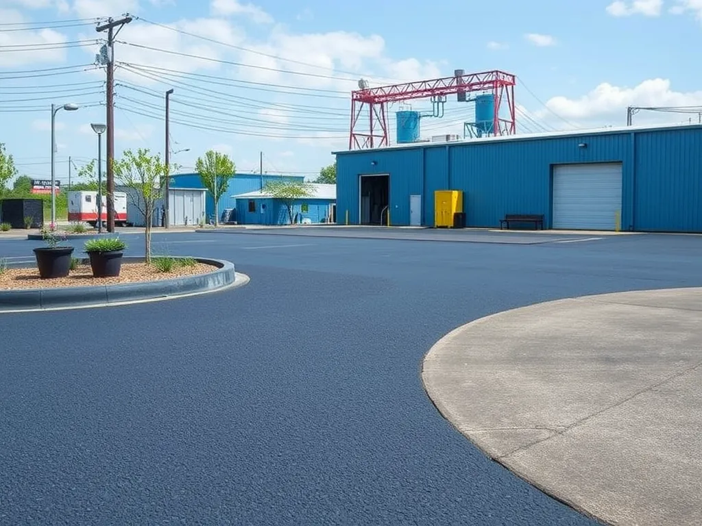 A parking lot sealed with alternative sealcoating materials showcasing a smooth and durable surface.