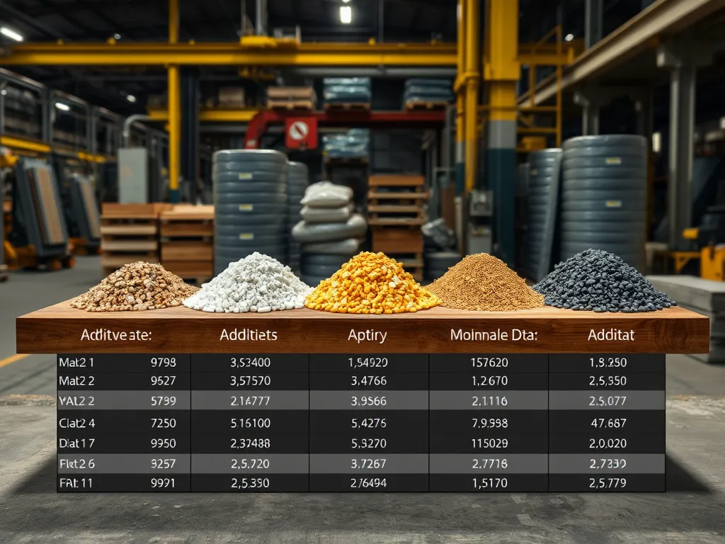 Variety of asphalt additives and their properties for asphalt mixtures.