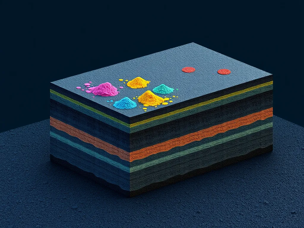 Illustration of various additives improving asphalt properties in pavement layers