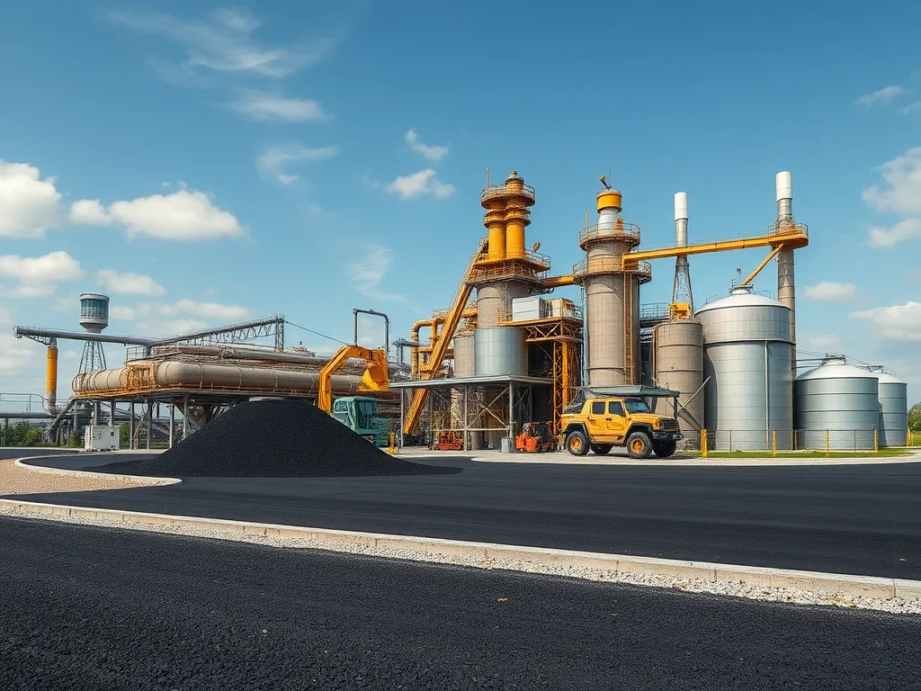 Asphalt production facility showcasing infrastructure for market trends in asphalt adoption.
