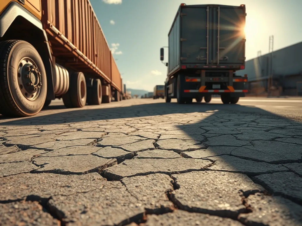 Cracked asphalt surface illustrating the effects of aging on pavement structures