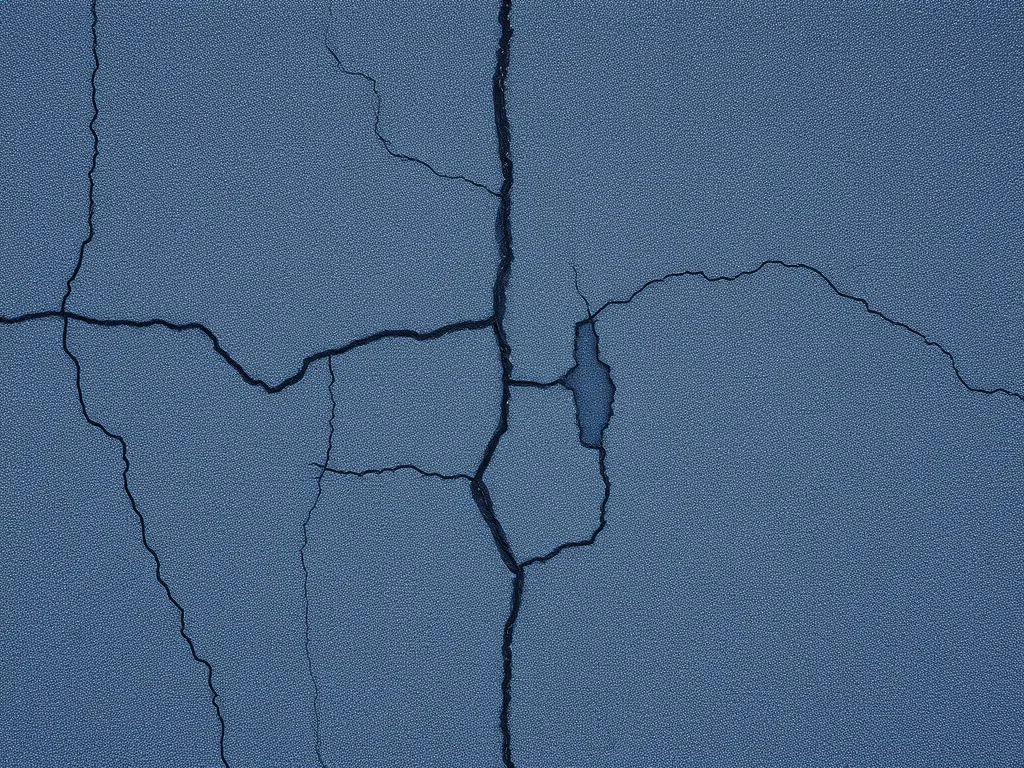 Cracked asphalt surface illustrating aging effects due to weather conditions