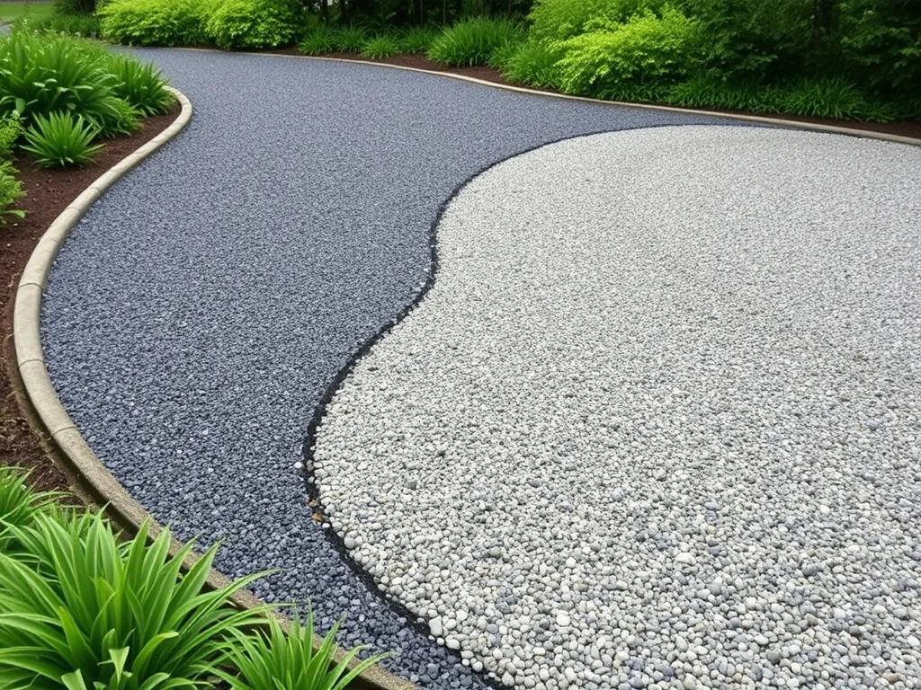 Stylish gravel pathway as a sustainable asphalt alternative for businesses
