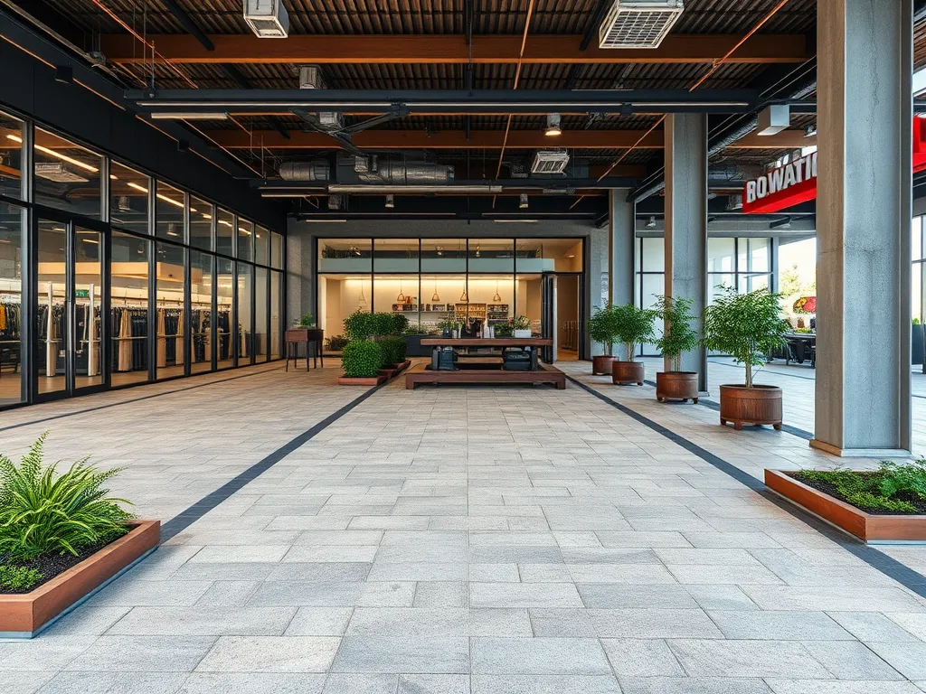 Modern paving solutions as asphalt alternatives for businesses, showcasing a sleek outdoor area.