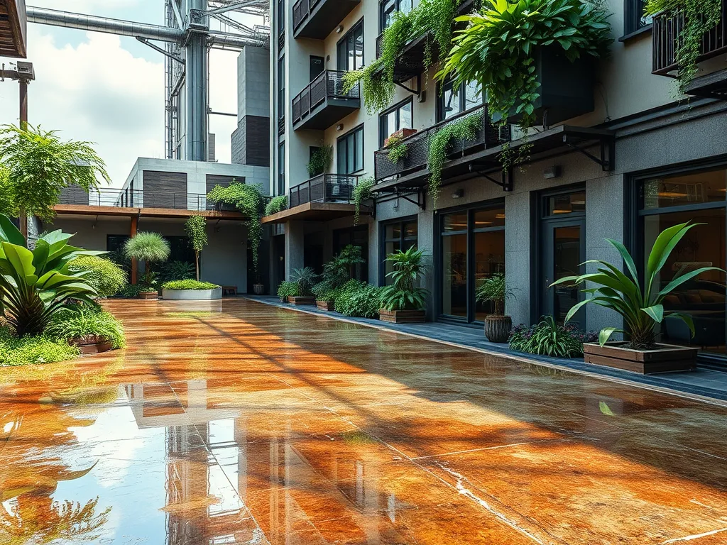 Modern pavement solution showcasing an attractive outdoor space suitable for businesses, demonstrating asphalt alternatives.