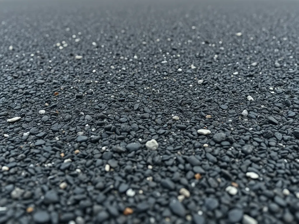 Close-up view of asphalt base layers highlighting material composition and durability