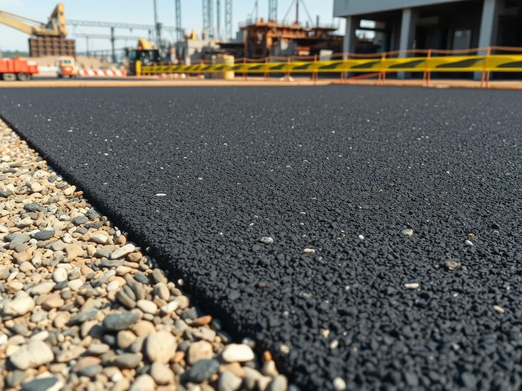 Close-up view of asphalt base layer highlighting its role in enhancing durability and longevity.