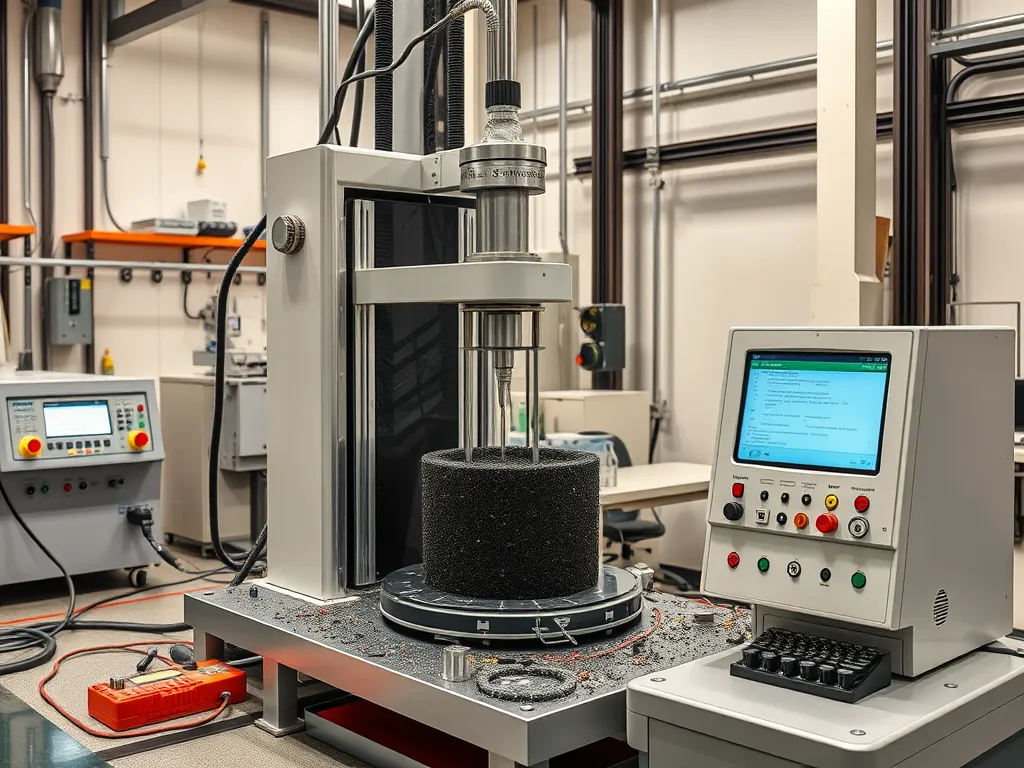 A sophisticated testing machine used to evaluate asphalt binder performance in a laboratory setting.