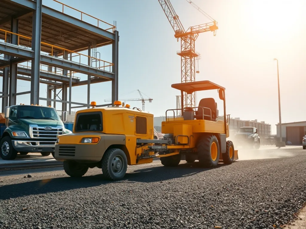 Heavy machinery used by asphalt consulting experts for paving projects.