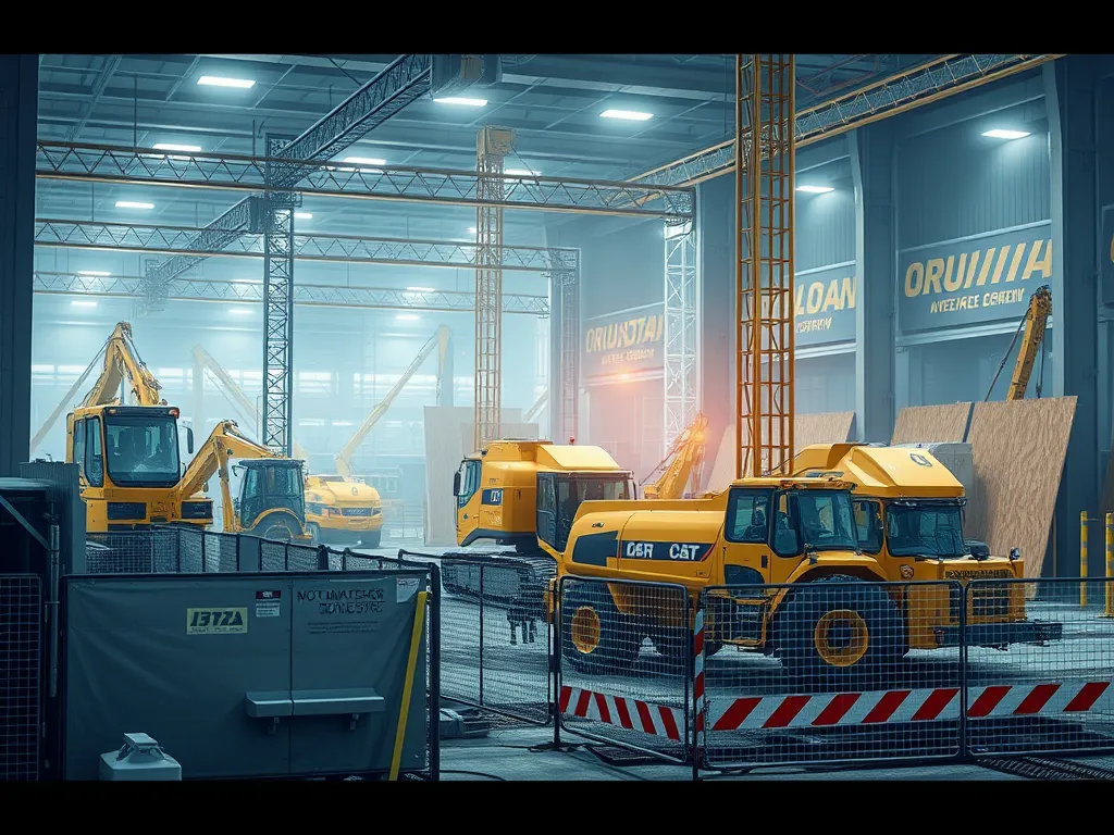 Construction equipment for asphalt contractors in a warehouse