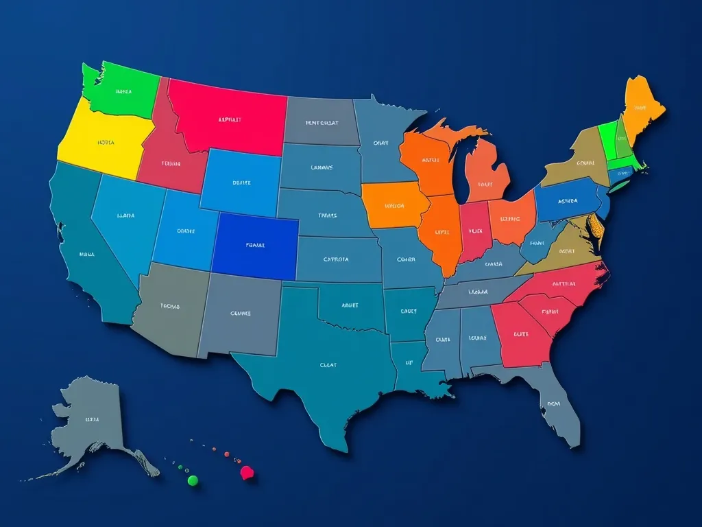 Map of the United States highlighting asphalt cost by state for construction budgeting.