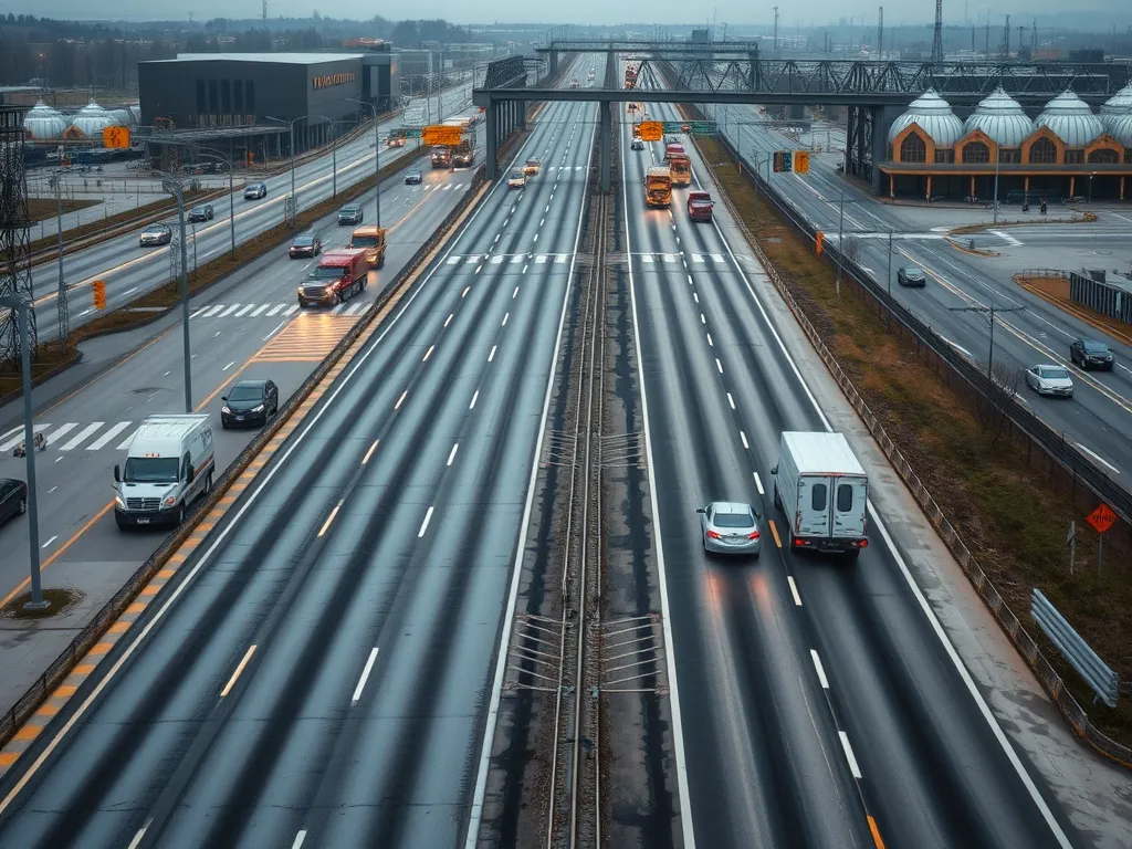 Aerial view of a highway illustrating asphalt roads, relevant to asphalt cost by state