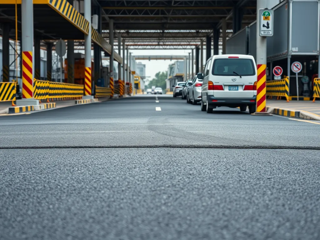 A close-up view of an asphalt surface showing cracks, highlighting crack repair methods for asphalt.