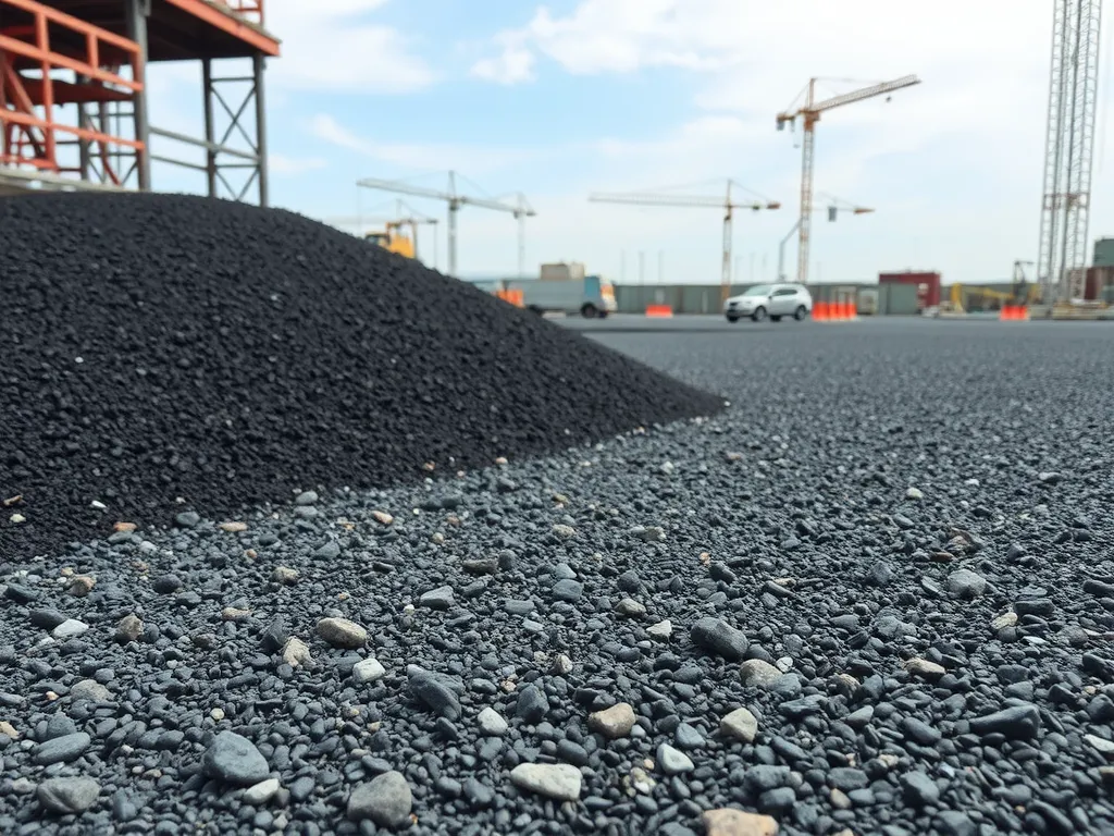 Close-up of asphalt aggregate used in curing, highlighting challenges in the asphalt curing process