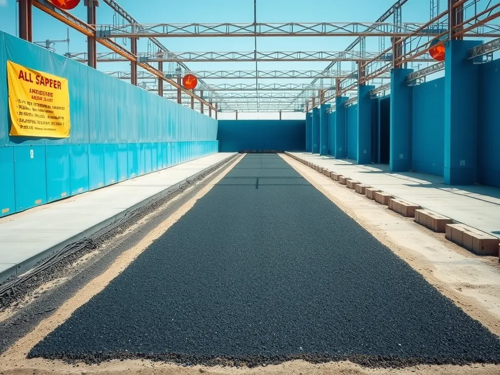 A freshly laid asphalt surface demonstrating proper curing techniques for durability and longevity
