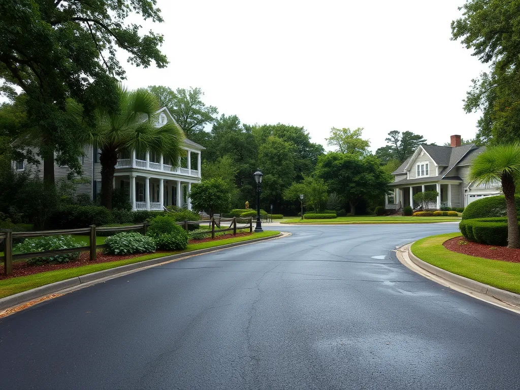 Asphalt driveway providing a smooth and durable surface for residential properties.