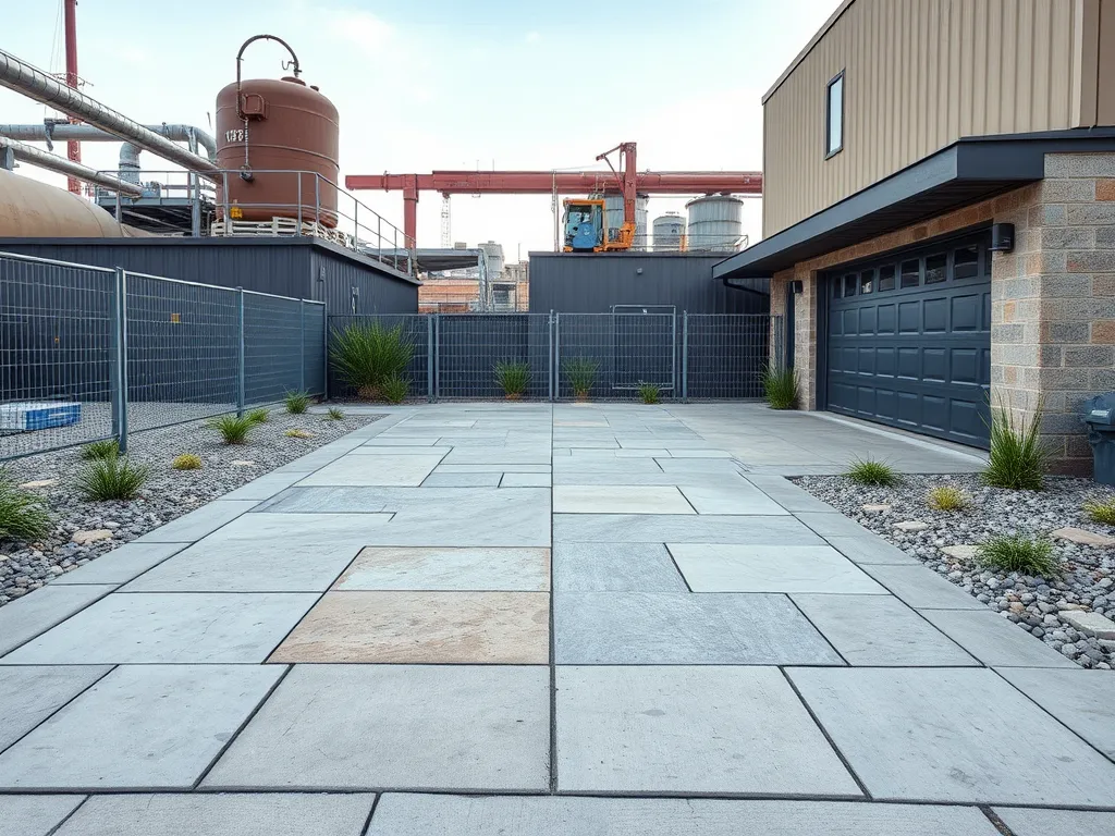 New asphalt driveway complying with environmental regulations for sustainability.