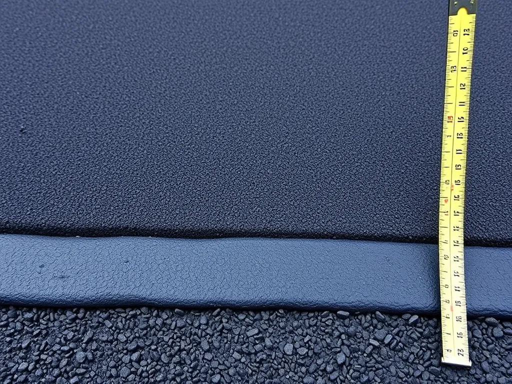 Measuring the thickness of asphalt for driveway installation