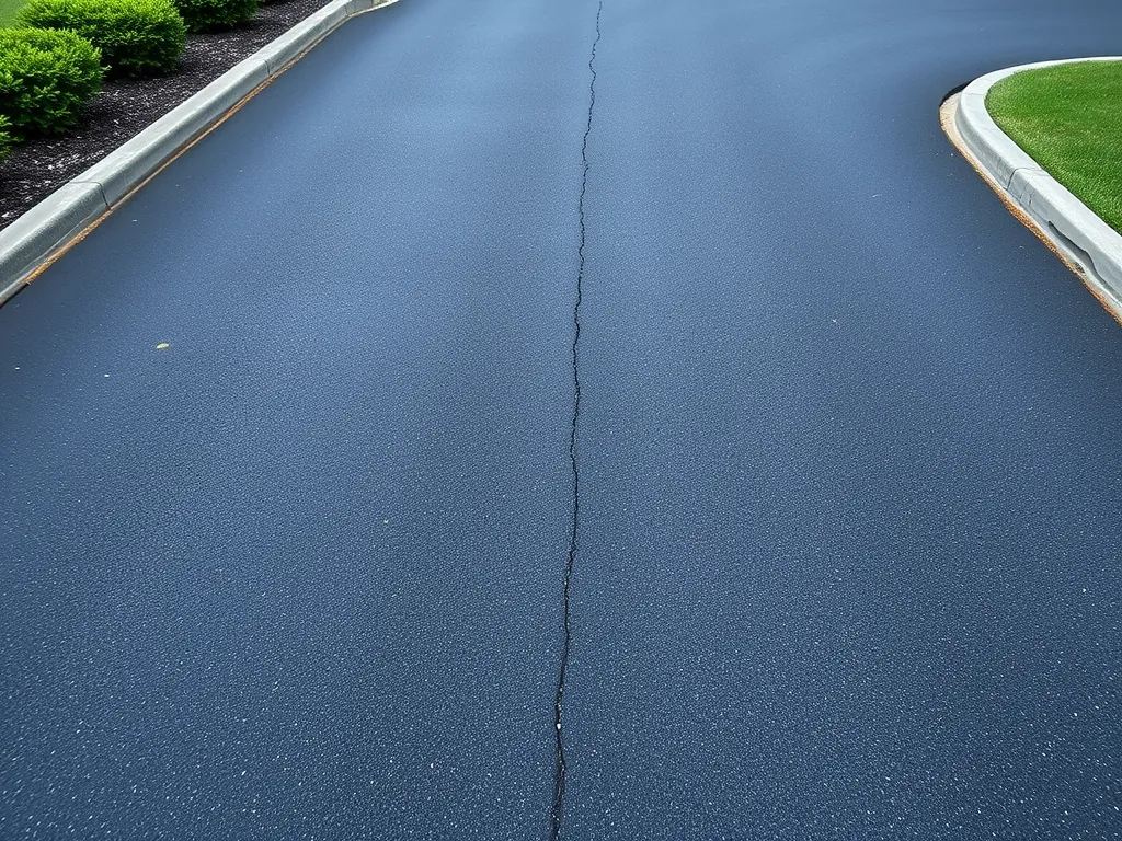 Cracked asphalt driveway highlighting the need for maintenance and repair