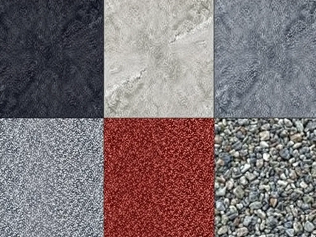 Different textures and colors of asphalt driveway surfaces highlighting common myths.