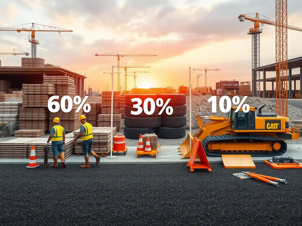 Construction workers and machinery involved in large-scale asphalt driveway repairs showcasing material distribution.