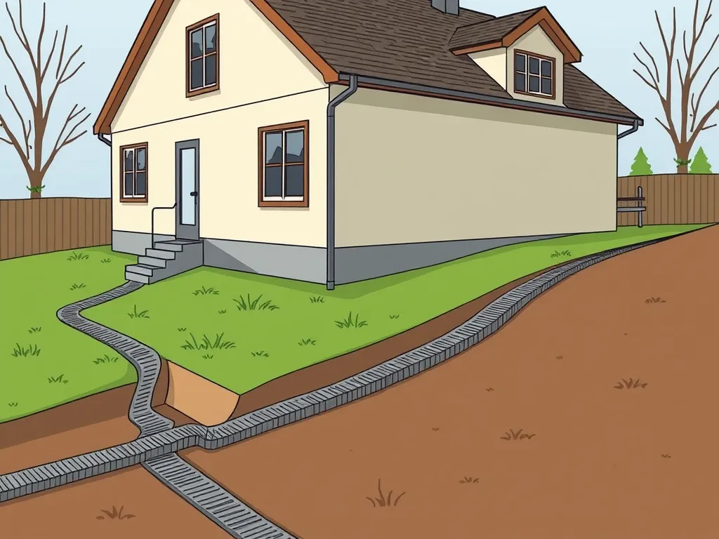 Large-scale asphalt driveway repair showing a house with a proper drainage system