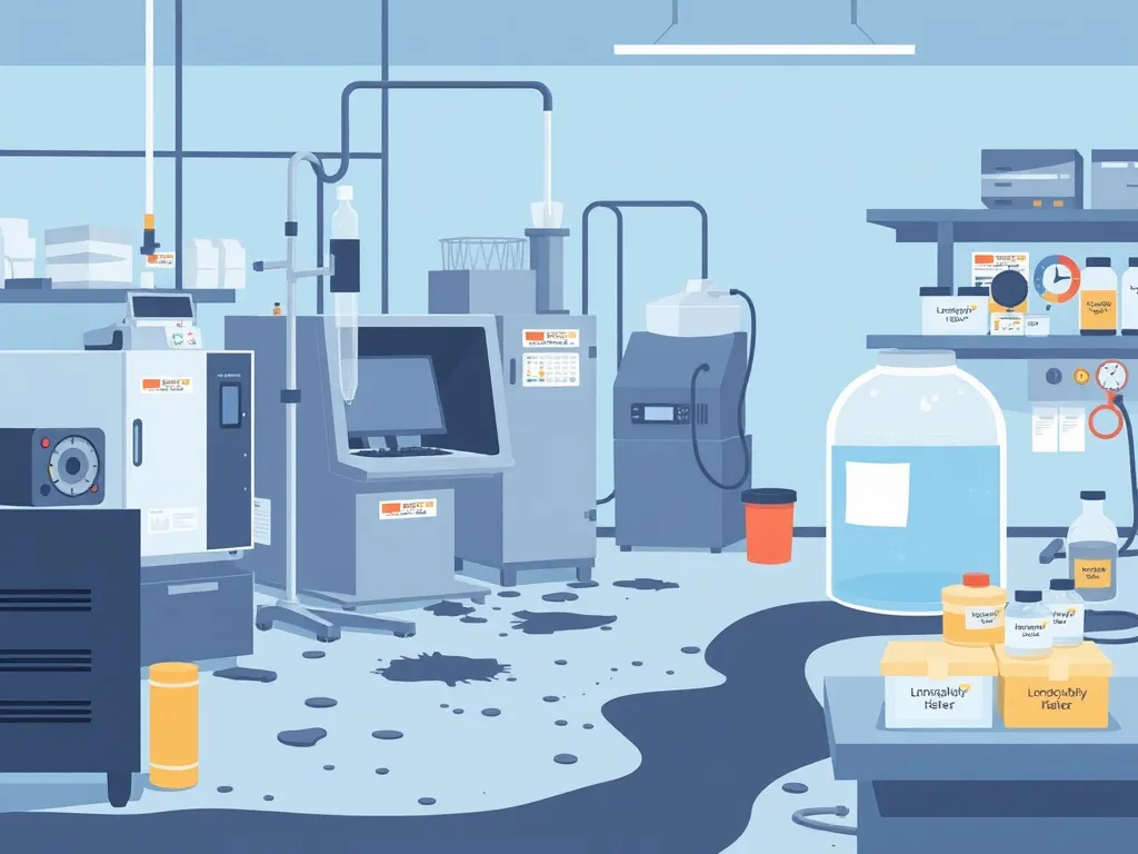 A modern lab setting for conducting asphalt durability testing with various equipment.