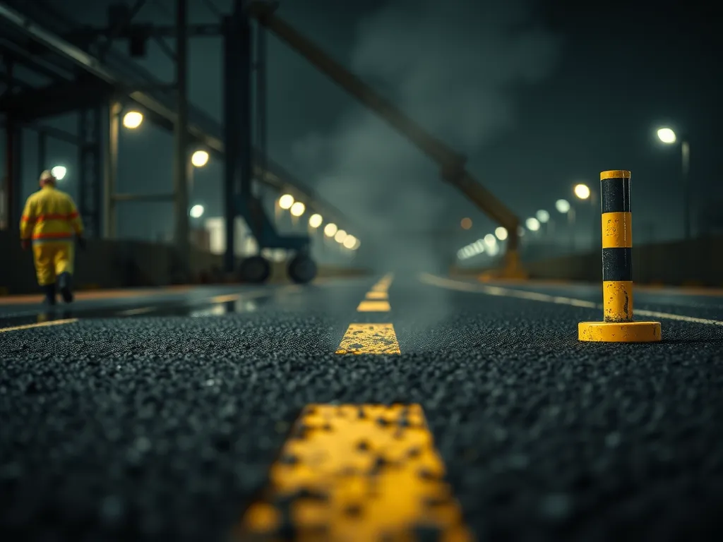 Image of asphalt surface and fog illustrating regulatory standards for asphalt durability tests.