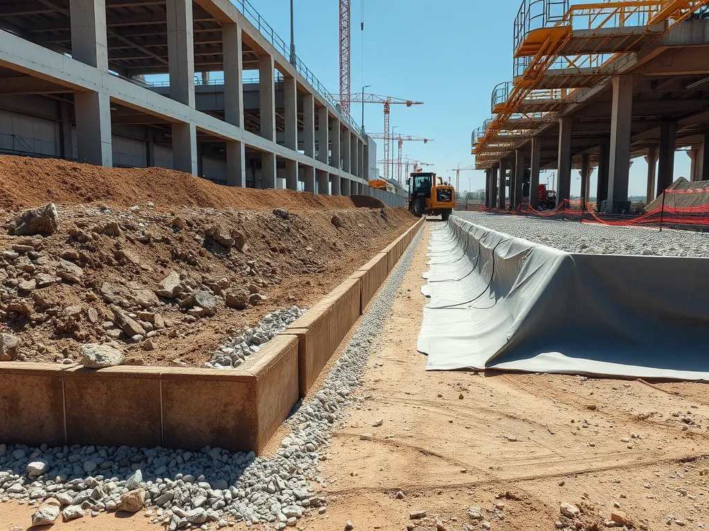 Construction site showing the asphalt hardening process, illustrating how long asphalt takes to set.
