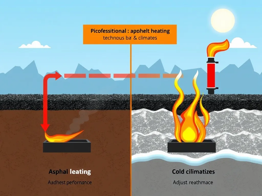 Illustration showing the effects of asphalt heating on performance and durability