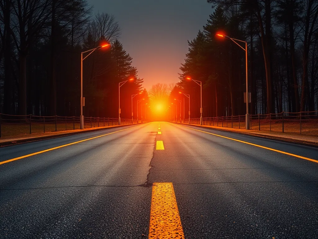 A road prepared for asphalt heating showcasing the smooth surface and tools used in the process