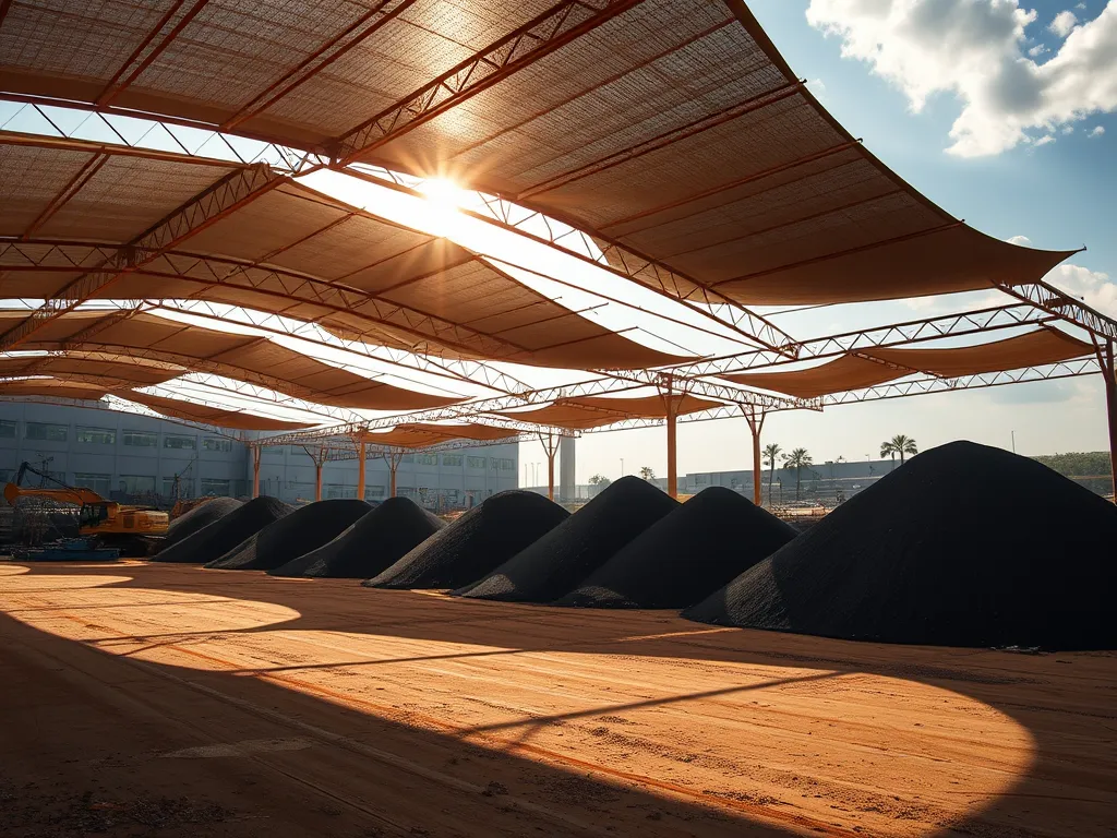 Storage area with heated asphalt piles suitable for different climates
