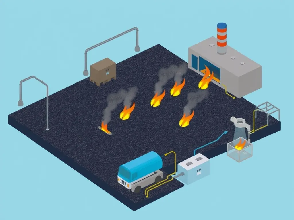 Illustration of various asphalt heating techniques for cost analysis