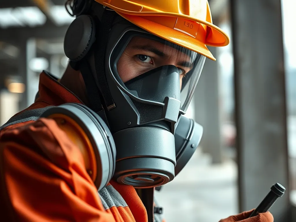 Worker in safety gear demonstrating safety practices in the asphalt industry