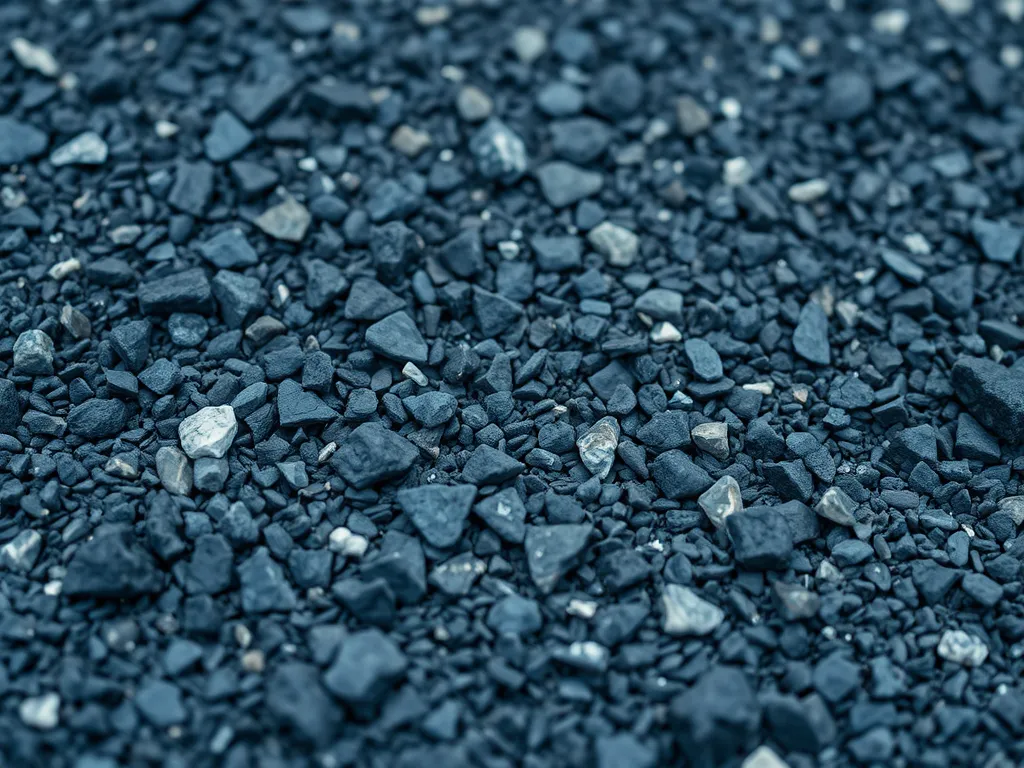Close-up of asphalt aggregate materials used in asphalt production