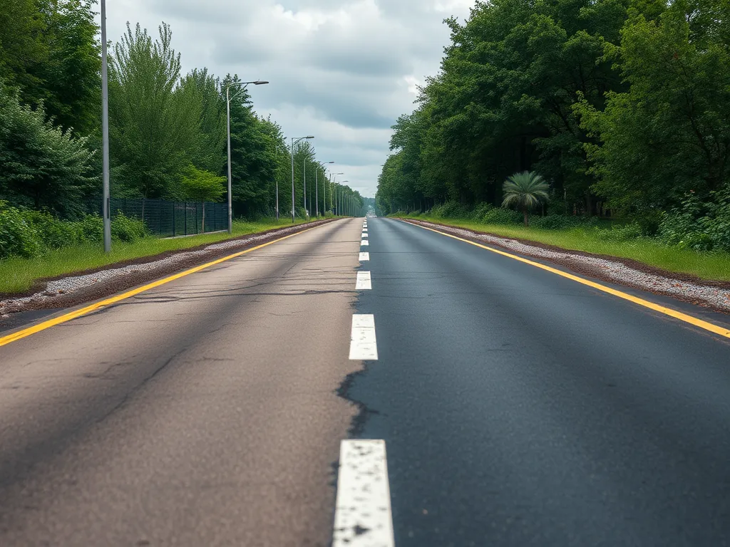 A wide view of a newly layered asphalt road showcasing the importance of proper layering for durability.