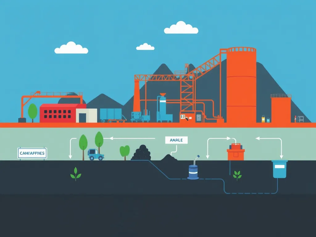 Illustration of the life cycle analysis process for asphalt products emphasizing production and environmental impact.