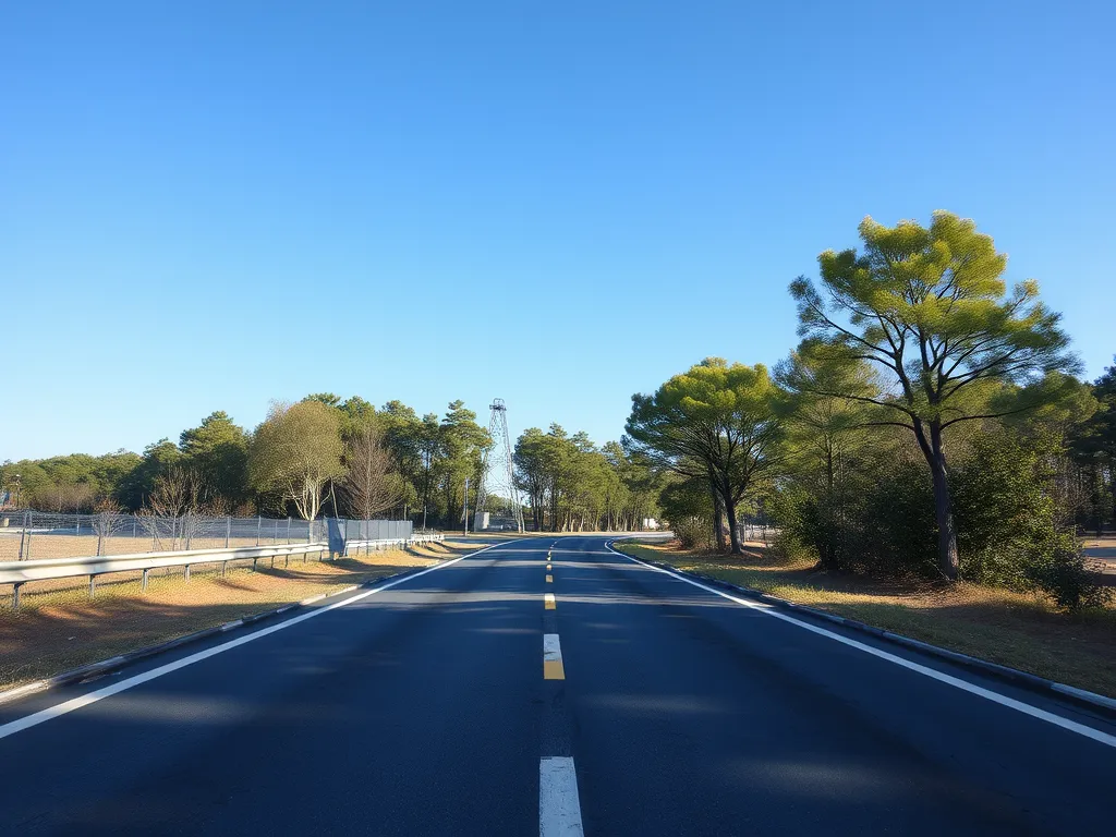 Clear asphalt road surrounded by greenery illustrating factors affecting asphalt lifespan.