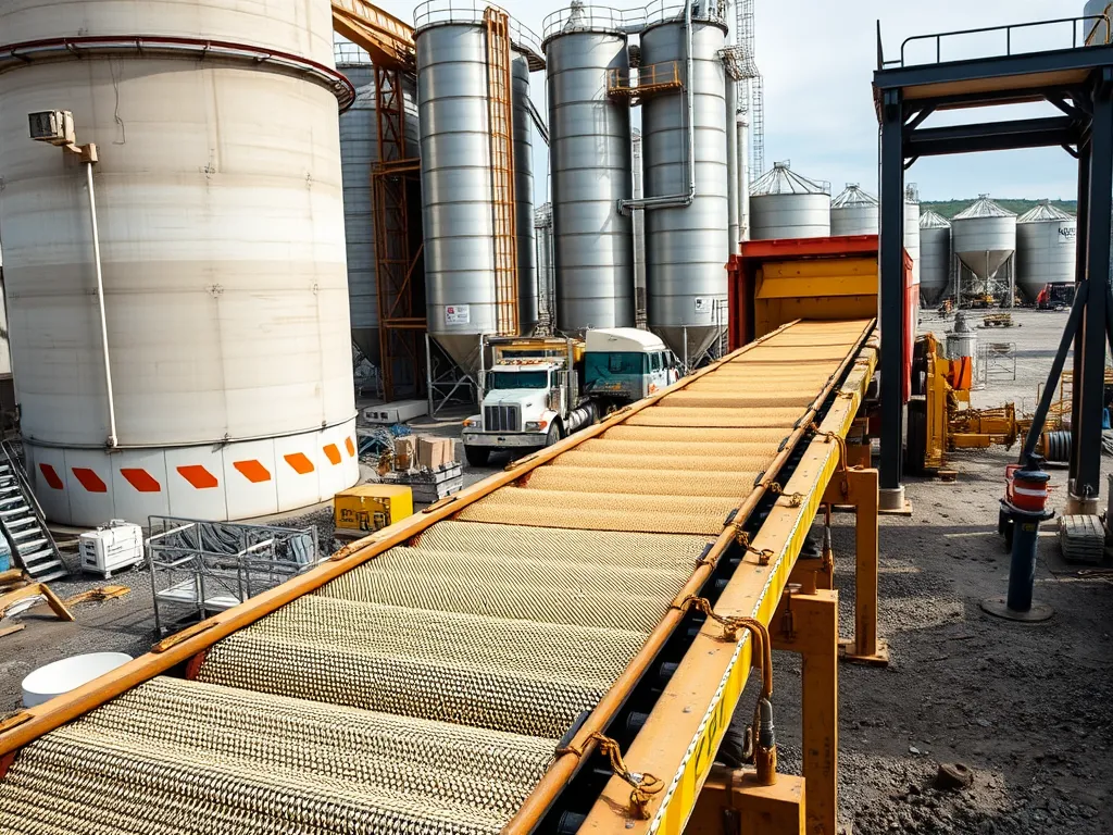 Conveyor system used for safely moving hot asphalt in an industrial setting